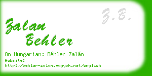 zalan behler business card